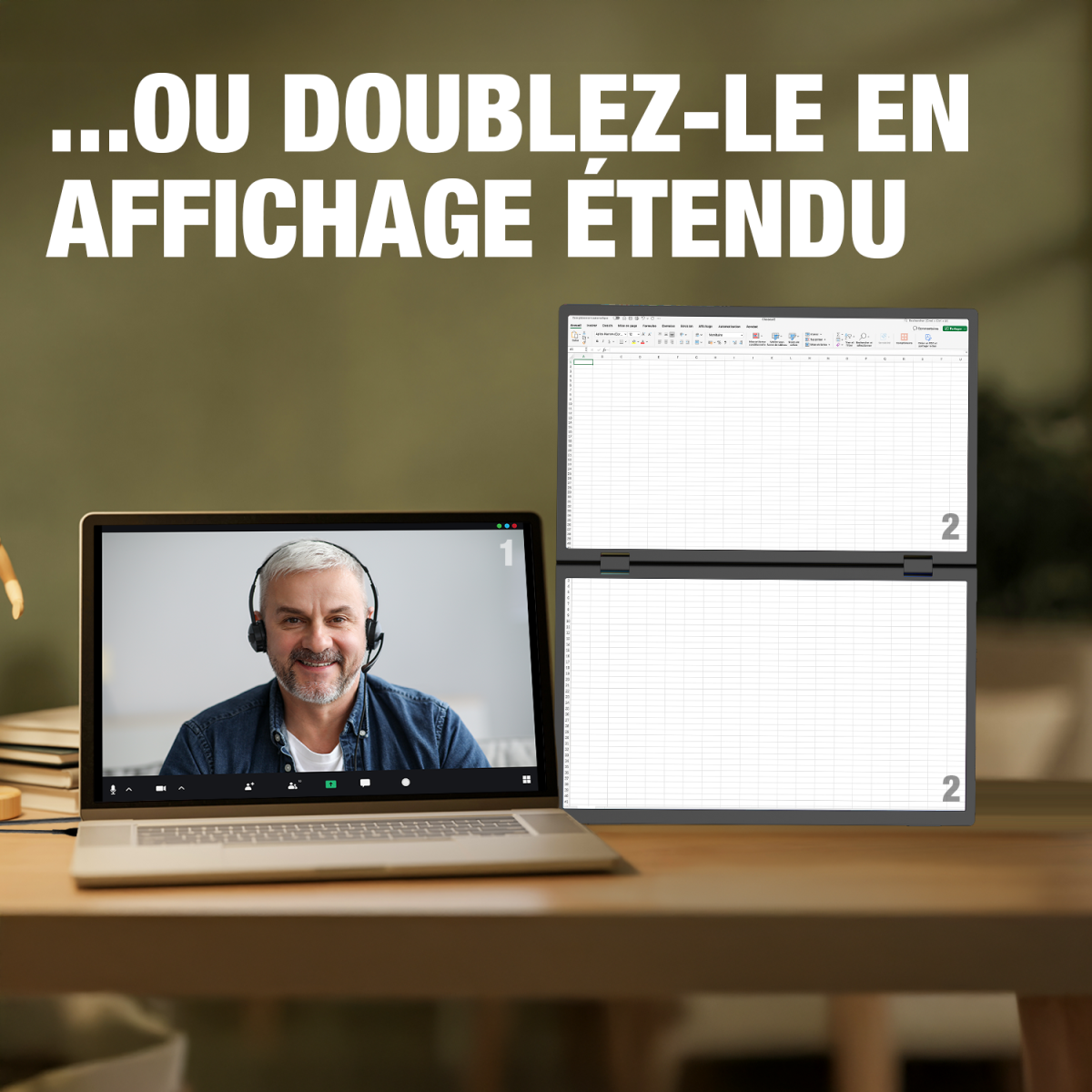 Nomad Duo en mode waterfall affichage étendu